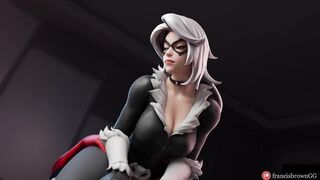 Fortnite BLACK CAT loves Spider-Man's dick 3D animation