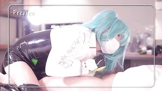 【Hatsune Miku】????Creampie in Leggings, Race queen cosplayer, hentai japanese shemale cosplay 6