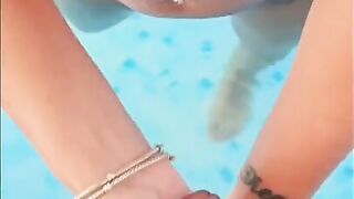 My pussy squirted in the pool because I was so horny