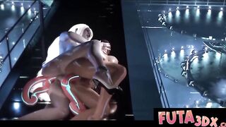 Futa3DX - Busty Big Dicked Blonde Futa Both Fucks & Gets Fucked By Alien Dildo