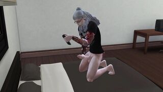 [Sims 4] Algernon masturbates and cums on his own face