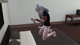 [Sims 4] Algernon masturbates and cums on his own face