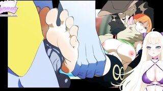 [One Piece Rule 34 short] Nami foot fucking Arlong’s men