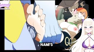 [One Piece Rule 34 short] Nami foot fucking Arlong’s men