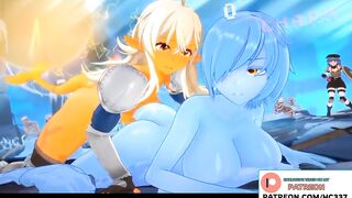 BIG ASS SLIME GIRL FUCKED BY FUTANARI IN THE DUNGEON AND GETTING CREAMPIE - FUTA HENTAI ANIMATION