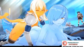 BIG ASS SLIME GIRL FUCKED BY FUTANARI IN THE DUNGEON AND GETTING CREAMPIE - FUTA HENTAI ANIMATION