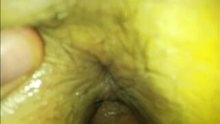 I'm such a slut that I finger my pussy furiously with hot cum...