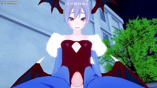 Lilith from Darkstalkers Gives You A Footjob Hentai POV