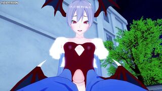 Lilith from Darkstalkers Gives You A Footjob Hentai POV