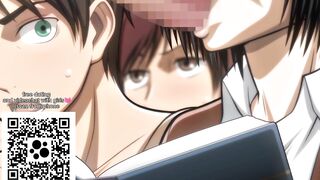 Mikasa Ackerman gives a deep, drooling blowjob, cum in her mouth - Attack on Titan Hentai Uncensored