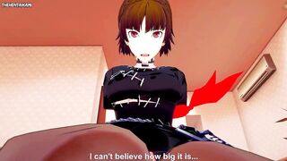 Makoto Niijima from Persona 5 Gives You A Footjob Hentai POV