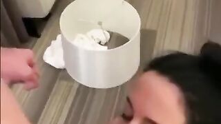 HORNY COLLEGE GIRL GETS CUM IN HER MOUTH AND CAME BACK FOR ANOTHER FACIAL CUMSHOT