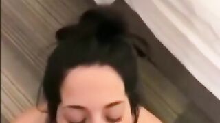 HORNY COLLEGE GIRL GETS CUM IN HER MOUTH AND CAME BACK FOR ANOTHER FACIAL CUMSHOT