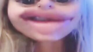 HORNY BLONDE WITH SNAPCHAT FILTERS AND GOES NAKED