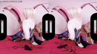 VRCosplayX.com Spider Gwen Blowing Your Mind With Her Mouth And Pussy VRPorn