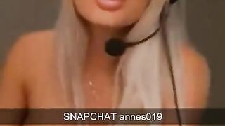 GORGEOUS BLONDE PLAYING WITH HER BIG TITS ON SNAPCHAT