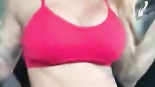 PIERCED CHEEK BLONDE ON SNAPCHAT MASTURBATING INSIDE THE CAR