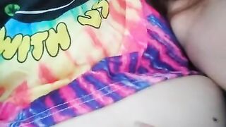 Public Masturbation Car Play! Hairy Hippie Slut Gym Pants Tie Dye Flashes PinkMoonLust on ONLYFANS!