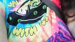 Public Masturbation Car Play! Hairy Hippie Slut Gym Pants Tie Dye Flashes PinkMoonLust on ONLYFANS!