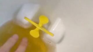 Urine Fetish Princess Potty Training Boy Urinal Toy Aim Play!: Girl Stands to Pee Foamy Yellow Piss