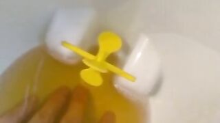 Urine Fetish Princess Potty Training Boy Urinal Toy Aim Play!: Girl Stands to Pee Foamy Yellow Piss