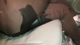 ⭐ Desperate Girl Pees her Brown Jeans in the Car!