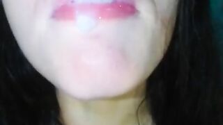 PinkMoonLust has Mouth Spit Drool Fetish Custom Video Order! Paid Slut GAGS HARD to make Saliva Fast