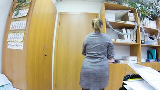 Bodystocking flashing in the office