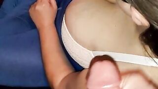 Step Mom Lets Horny Son Cum on her Bra while she Plays Games. Dads not Home