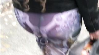 See through Designer Leggings Pink Panties Xmas Shopping