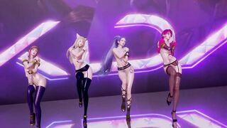 [MMD] Stellar - Marionette Ahri Akali Evelynn Kaisa the best Uncensored 3D Nude Dance