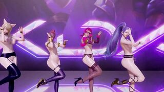 [MMD] Stellar - Marionette Ahri Akali Evelynn Kaisa the best Uncensored 3D Nude Dance