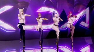 [MMD] Stellar - Marionette Ahri Akali Evelynn Kaisa the best Uncensored 3D Nude Dance