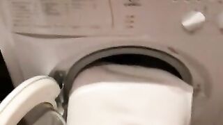 Nice Butt Step Sister Stuck in Washing Machine