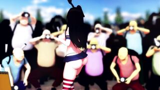 Mmd Yui Kotegawa back View of her Gangbang Concert