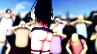 Mmd Yui Kotegawa back View of her Gangbang Concert