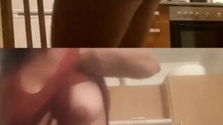 Flashing boobs, sexy ass bikini live on facebook, Romanian