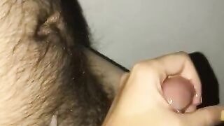 Latina Friend Rubs Large White Cock for Cum