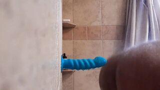 Solo anal shower session