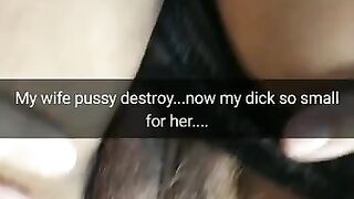 After Bareback Gangbang, my Small Dick in Condom can't Satisfy my Wife`s Pussy [cuckold. Snapchat]