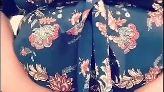 PAWG Bares ALL in Floral Romper! gives herself a Wedgie, Exposing Phat Ass, Pussy, & Pierced Nips