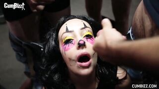 Bukakke Halloween Clown Facial Bigloads Big Cock Teen Swallowcum Gangbang Boobs