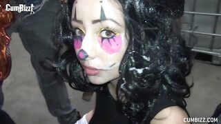 Bukakke Halloween Clown Facial Bigloads Big Cock Teen Swallowcum Gangbang Boobs