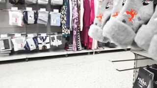 Diaper Girl Pees her Pull up while Shopping Panties