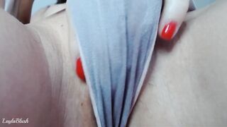 Very Wet Panties and Dripping Wet Pussy. Masturbation, Pussy Sounds ASMR. Orgasm