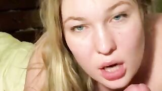 My Beautiful Slut does what i tell her to do with her Beautiful Blue Eyes (swallow)