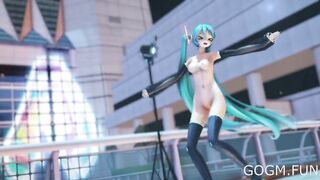 Anime Girl Dancing | Hatsune Miku Naked MMD