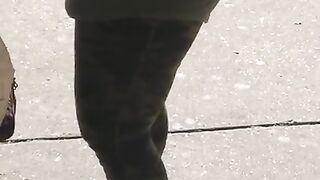 Huge Booty Black Milf in Camouflage Leggings