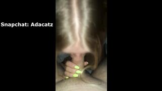 Short Hair Glasses POV Sloppy Blowjob and Facial