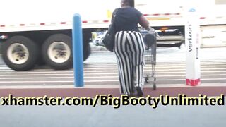 Mega Booty Blue & White Stripes Slacks Thick Chocolate Mama